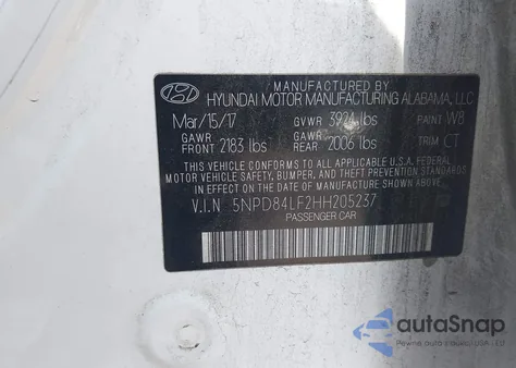2017 Hyundai Elantra Value Edition from USA, damaged, VIN 5NPD84LF2HH205237